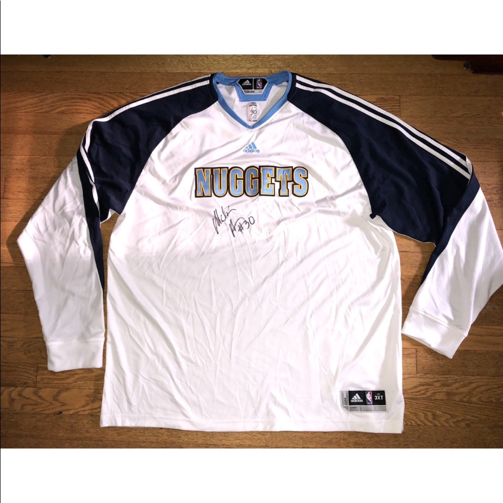 GAME WORN DENVER NUGGETS JERSEY Malik Allen signed